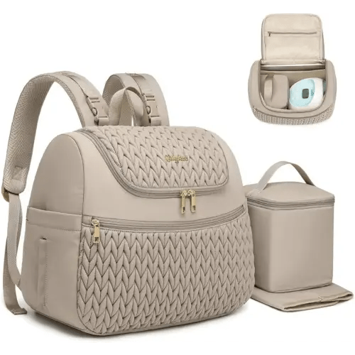 Breast Pump Bag for Spectra S1/S2 & Medela – Insulated Cooler Bag, 13" Laptop Sleeve, Diaper Backpack with Changing Pad – Lightweight, Water-resistant & Stylish for Work, Travel