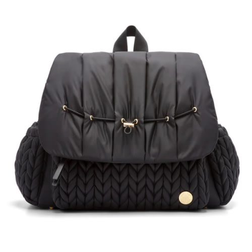 Levy Stylish Diaper Backpack - Black Herringbone