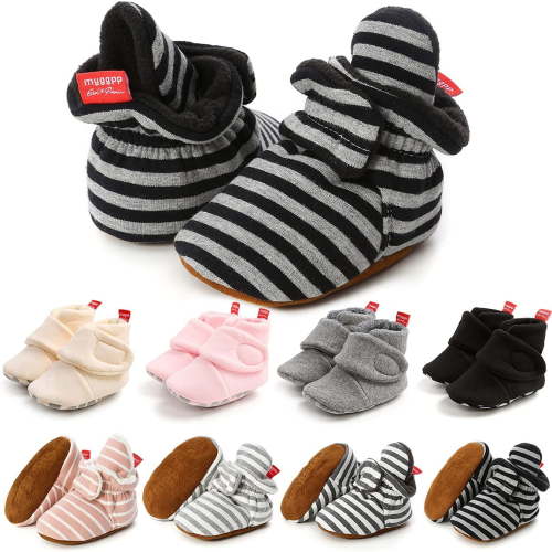 Baby Booties Infant Newborn Boys Girls Slippers Warm Crib Sock Shoes Indoor First Walker Prewalker