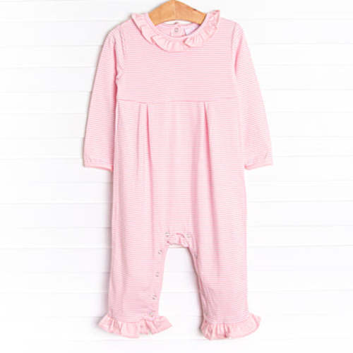 Lexie Ruffle Romper, Pink Stripe – Stitchy Fish