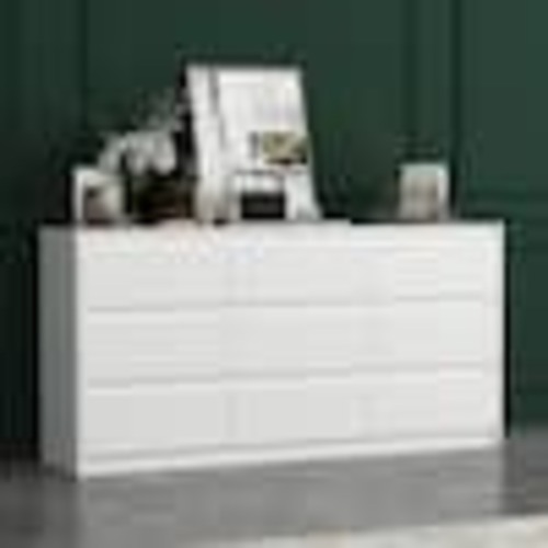 FUFU&GAGA 9-Drawer White Paint Finish Dresser Chest of Drawers 31.5 in. H x 63 in. W x 15.7 in. D KF250020-01