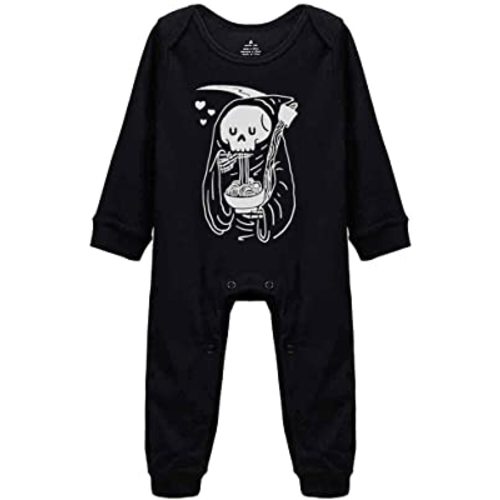 Skull Love Food Baby Long Sleeve Playsuit Newborn Bodysuit Outfit Clothes