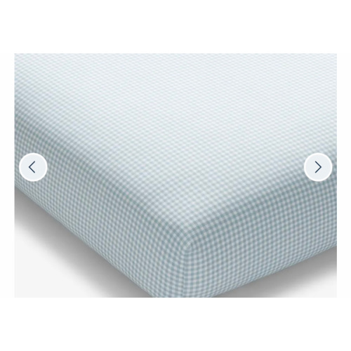 Ditsy Gingham Classic Cool Organic Cotton Percale Fitted Crib Sheet