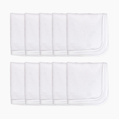Honest Baby Clothing 10-Pack Organic Cotton Baby Terry Wash Cloths - Bright White, Os