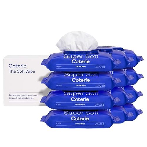 Coterie Baby Soft Wipe for Sensitive Skin, Hydrating Moisturizers and Emollients, Made with Cotton, Plant-Based & Plastic-Free Fibers, Hypoallergenic, Clean Gentle Baby Essentials, 12 Pack, 672 Count