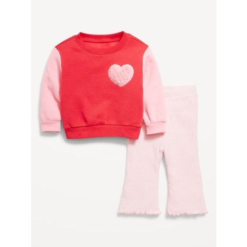 Cozy Fleece Embroidered Patch Sweatshirt and Leggings Set for Baby | Old Navy