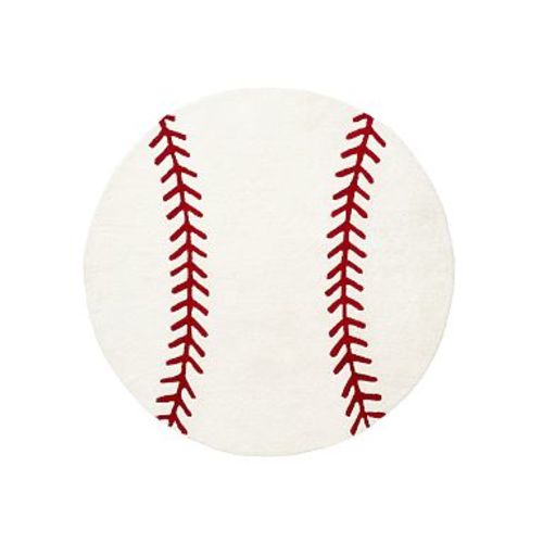 Baseball Shaped Rug , Shaped , Multi