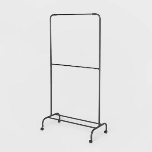 2 Tier Garment Rack - Brightroom™: Metal Frame, Black, 72.71" Height, 35 lb Capacity, Closet Clothing Storage Solution