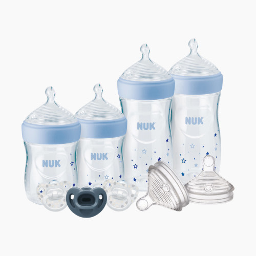 NUK Simply Natural Bottle with SafeTemp 9-Piece Gift Set - Blue Stars