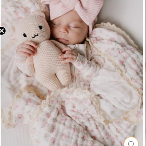 Gauze Lace Blanket | Paisley Peony – Little and Fern