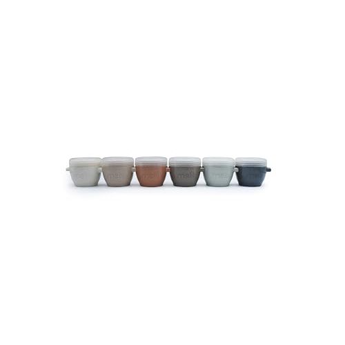 melii Snap & Go Baby Food Storage Containers with lids, Snack Containers, Freezer Safe, 2 oz - 6 Pack, Earth Tones