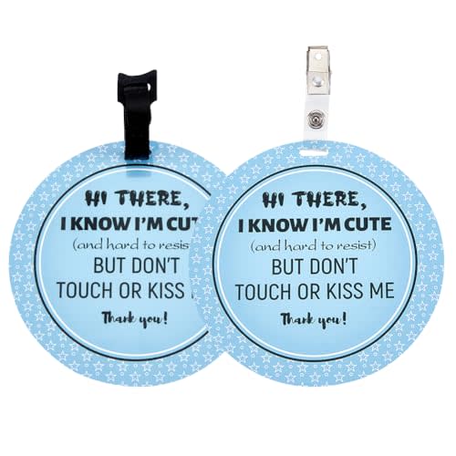 PLIGREAT 2 Pack Please Don't Touch or Kiss Baby Sign Baby Shower Gifts Stop Touching Baby Sign Hang Tags for Newborn Baby Girls Boys Preemies Stroller Baby Carrier Car Seat No Touching Baby Signage