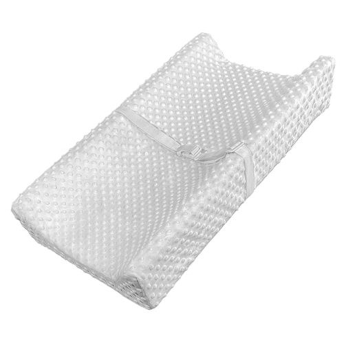 Mini Baby Diaper Changing Pad for Dresser Top with Cover 27" x 16", Waterproof Lining Small Foam Contoured Changing Table Pads Topper Grey