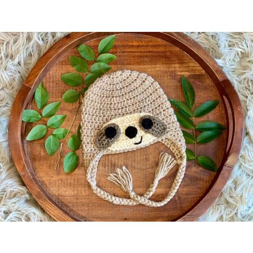 Sloth Hat Crochet Baby Animal Hat Gender Neutral Gift Size - Etsy