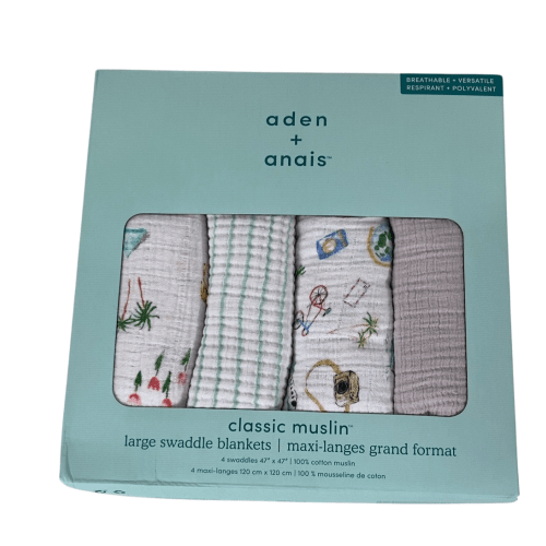 Aden + Anais Cotton Muslin Swaddle, 4pk, Around The World