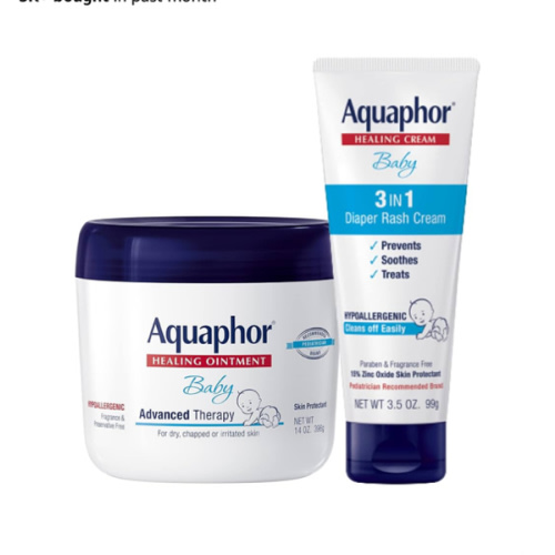 Aquaphor Baby Healing Ointment (14 Oz) + 3-in-1 Diaper Rash Cream (3.5 Oz), Hypoallergenic and Fragrance Free Skin Care Set for Babies