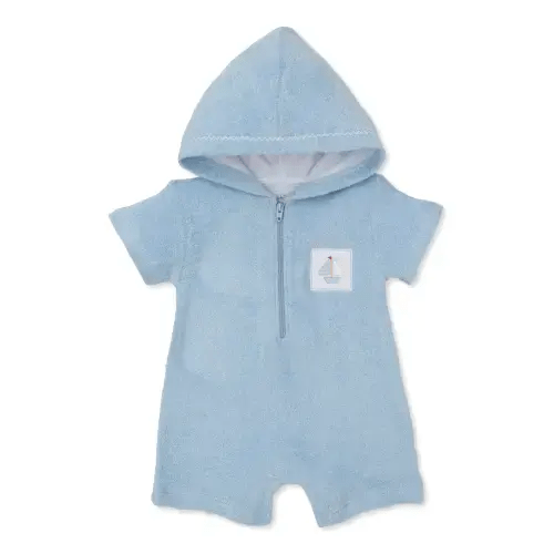 Saturday Regatta Terry Romper- Light Blue
