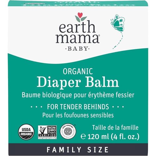 Earth Mama Organic Diaper Balm | Diaper Cream with Calendula | Calm Skin Baby Essentials for Diaper Bag |Multipurpose Baby Ointment, 4-Fluid Ounce