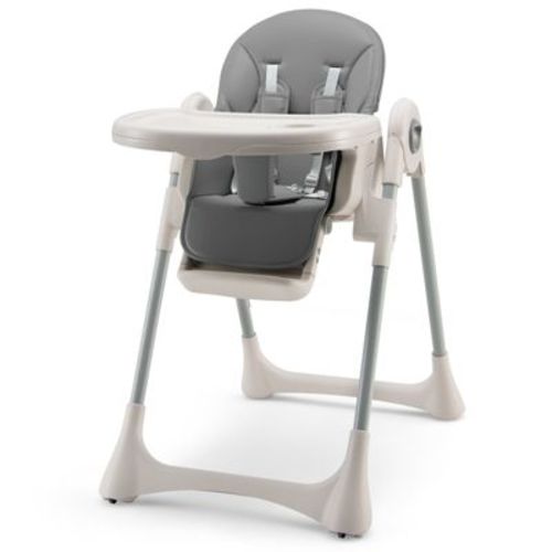 Infans Baby High Chair Folding Baby Dining Chair W/ Adjustable Height & Footrest Gray