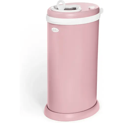 Ubbi Steel Diaper Pail, Odor Locking, No Special Bag Required, Award-Winning, Registry Must-Have, Fig Blossom (Matte)