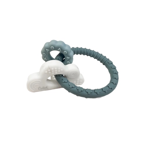 Cloudy Days Silicone Teether – Slate Blue