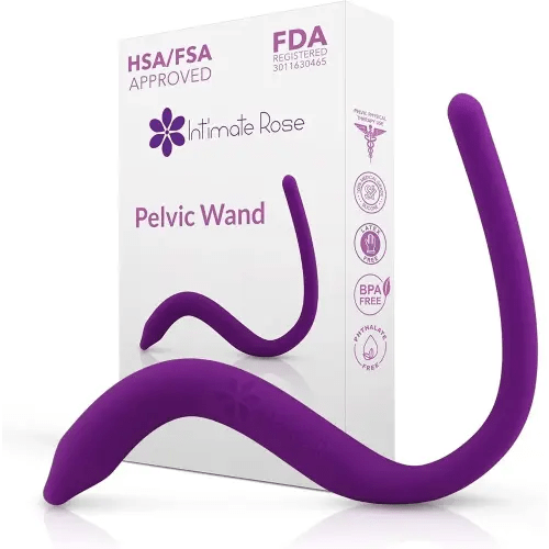Intimate Rose Pelvic Wand, Pelvic Floor Muscle Trigger Point Massager, Perineal Massage Tool for Pelvic Physical Therapy & Pain Relief, BPA-Free, Latex-Free, Standard (Non-Vibration)