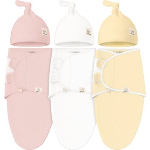 3-Pack Soothe Swaddle Wraps with Knot Hats, Medium