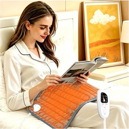 Electric Heating pad with 6 Heat Settings, Auto Shut Off, Dry Electric Heating for Back Neck Knee Arms Legs Shoulder Heat Pads for Christmas Birthday Father Mother's Day (24"X12", Gray Green)