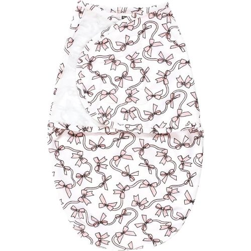 Hudson Baby Unisex Baby Plush Faux Fur Swaddle Wrap, Pink Bows, 0-3 Months