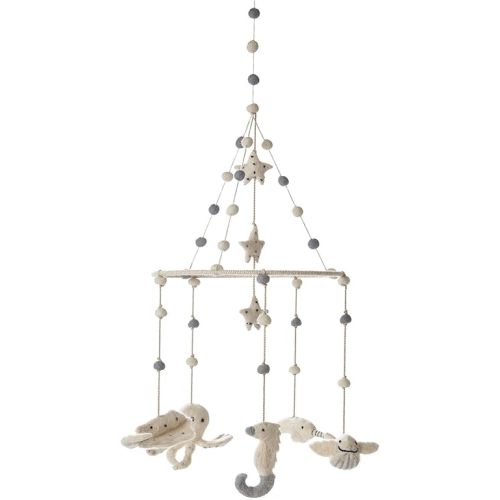 Pehr Classic Wool Felt Baby Mobile, Life Aquatic | Handmade Nursery Décor | Includes Gift Box | Ethical & Enchanting | 28” x 9”