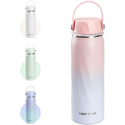 HEYTRIP Vacuum Insulated Breastmilk Cooler Bottle, 20oz Stainless Steel Portable Breastmilk Chiller, Reusable Storage Container Keeps Milk Fresh for 36+ Hours, TSA Approved, Rosy Azure