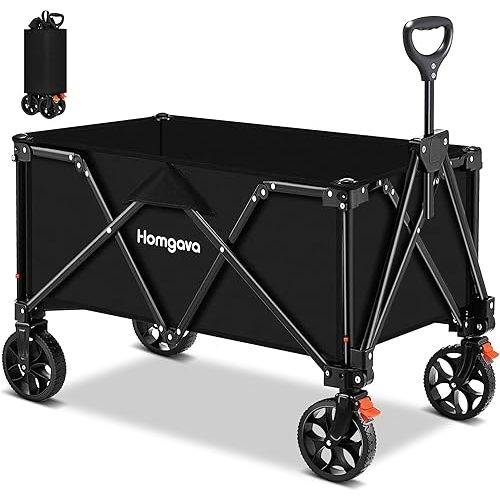 Collapsible Folding Wagon Heavy Duty, Black