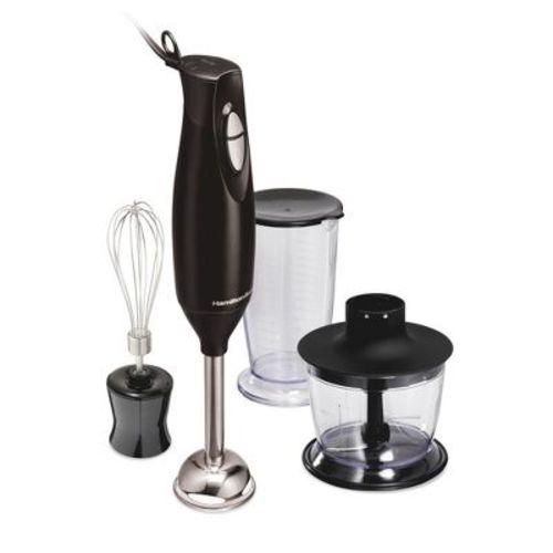 Hamilton Beach 3-in-1 Hand Blender with Wisk 59768: Immersion Handheld Mixer, 2 Speeds, Dishwasher-Safe, 225W, Black