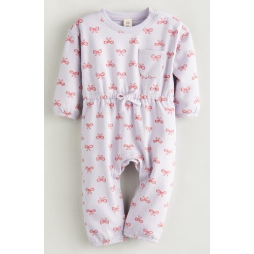 Print Fleece Romper, 3M