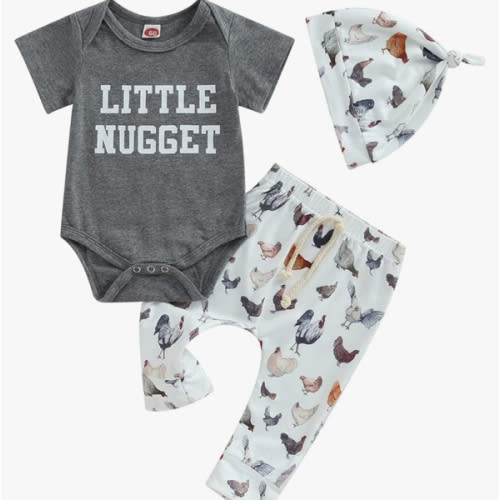 Twopumpkin Infant Baby Boy Farm Letter Bodysuit Romper and Long Pants Newborn Coming Home Outfit Cute Clothes Sets with Hat