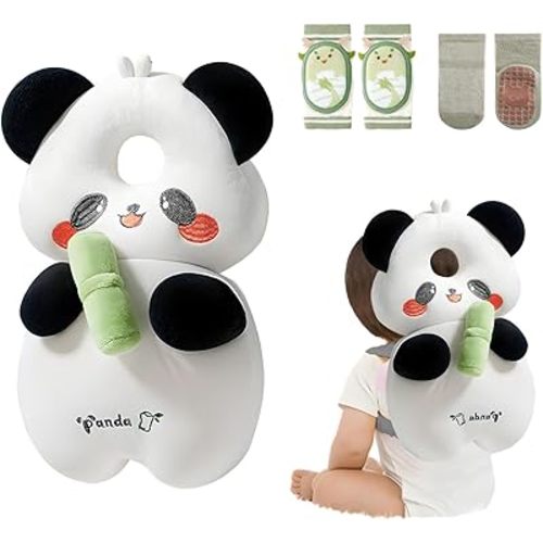 WKC Baby Head Protector Backpack with Knee Pads & Non-Slip Socks, Toddler Safety for Crawling & Walking (Style 12)