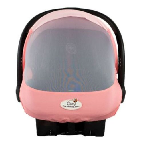 CozyBaby Lightweight Spring or Summer Cozy Mesh Sun and Bug Infant Car Seat Carrier Cover with Elasticized Edge, Rhapsody Purple