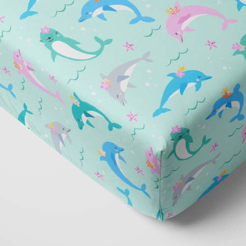 Dolphin Dance Fitted Crib Sheet