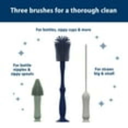 Dr. Brown's Silicone Cleaning Brush Set with Bottle, Spout, and Straw Brushes, BPA Free, 3 Pack