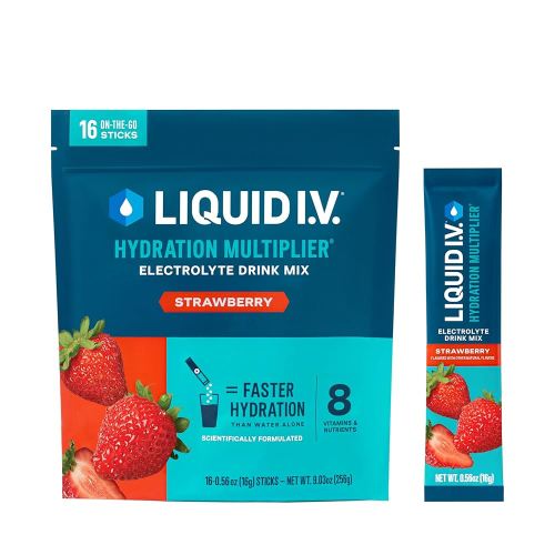 Liquid I.V.® Hydration Multiplier - Strawberry | Electrolyte Powder Drink Mix | 1 Pack (16 Servings)