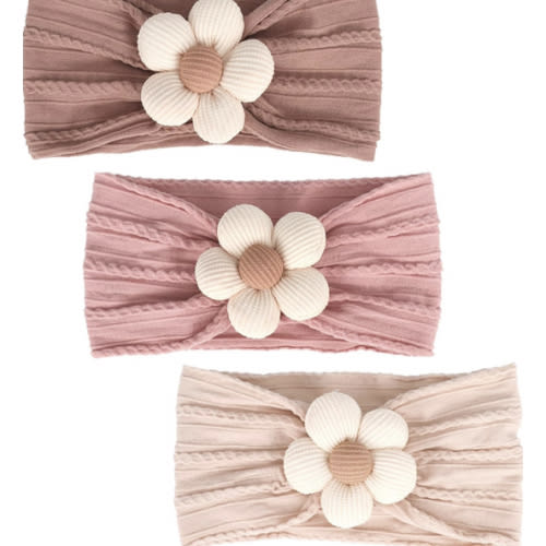 Amazon.com: MIUXUESO 3 Pcs Baby Flower Headbands Baby Girls Nylon Headbands Soft Hairbands Hair Accessories for Newborn Infant Toddler Kids (Beige Pink Khaki) : Baby