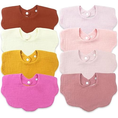 Muslin Baby Bibs for Drooling and Teething Newborn Drool Bibs for Baby Girl Boy