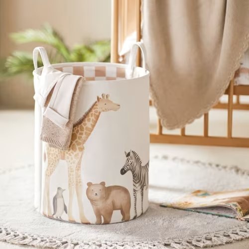 Adairs Kids - Safari Friends Printed Basket | Adairs