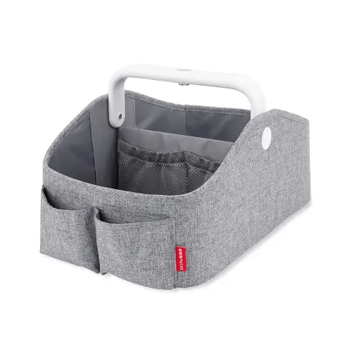 Skip Hop Diaper Caddy Organizer with Touch Sensor Night Light Nursery Style Heather Grey