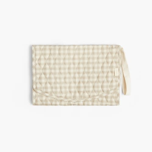 Portable Changing Pad - Beige Gingham | Gooselings