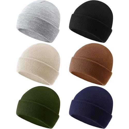 Liitrsh Pack of 6 Winter Baby Beanies Soft Warm Newborn Toddler Infant Cute Knit Baby Hats for Boys Girls Kids(for 1-3 Years Old)