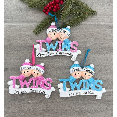 Baby Twins First Christmas Ornament Boy and Girl Twins Personalized Baby Ornament personalized Ornament baby Gift Twins Ornaments - Etsy