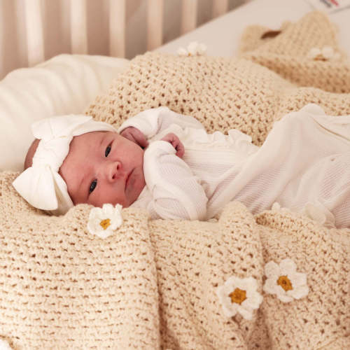 Cloud White Waffle Bamboo Zipper Ruffle Footie