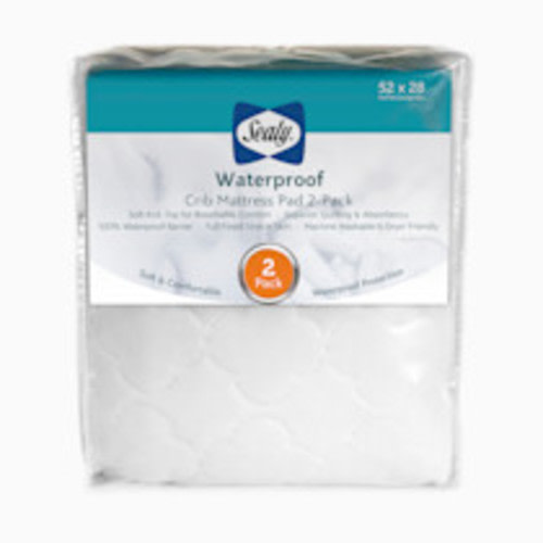 Sealy Waterproof Fitted Crib Mattress Pad (2 Pack) - Quilted Waterproof