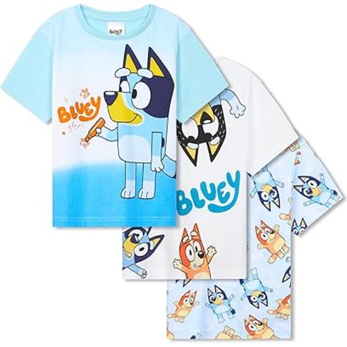 Get Trend Bluey T Shirt for Boys Pack of 3 Summer T Shirt Bingo Toddler Short Sleeve Tops